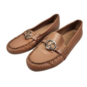 Sam & Libby Lanie Loafer Faux Leather Slip-On Driver Shoes Women's 10M Vegan Tan